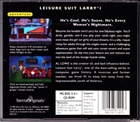 PC Leisure Suit Larry in the Land of the Lounge Lizards VGA Version Back CoverThumbnail